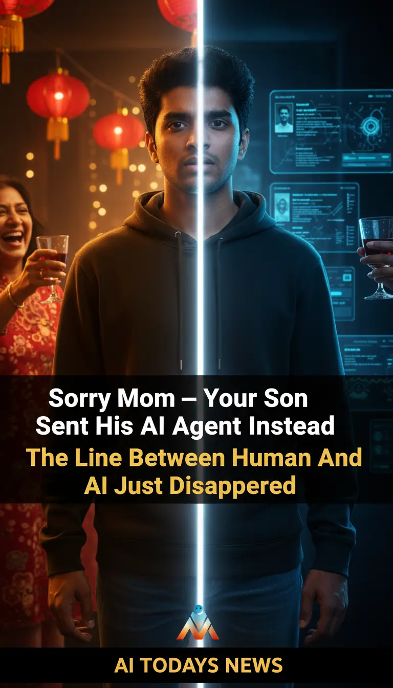 Young AI startup CEO leaves family party to manage AI agents representing the rise of AI agent technology replacing human interactions — AI TODAYS NEWS
