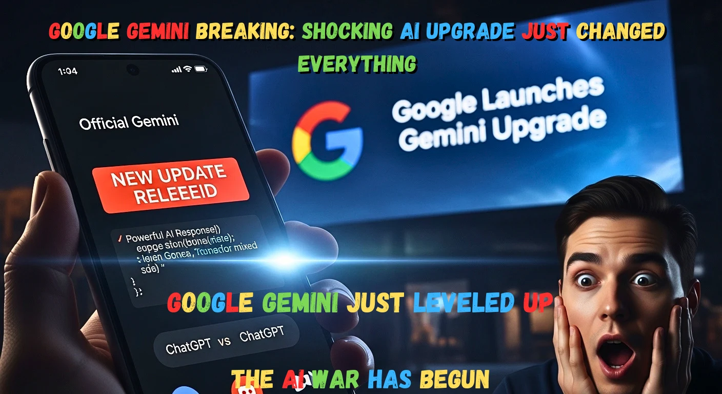 Google Gemini AI upgrade breaking news interface on smartphone