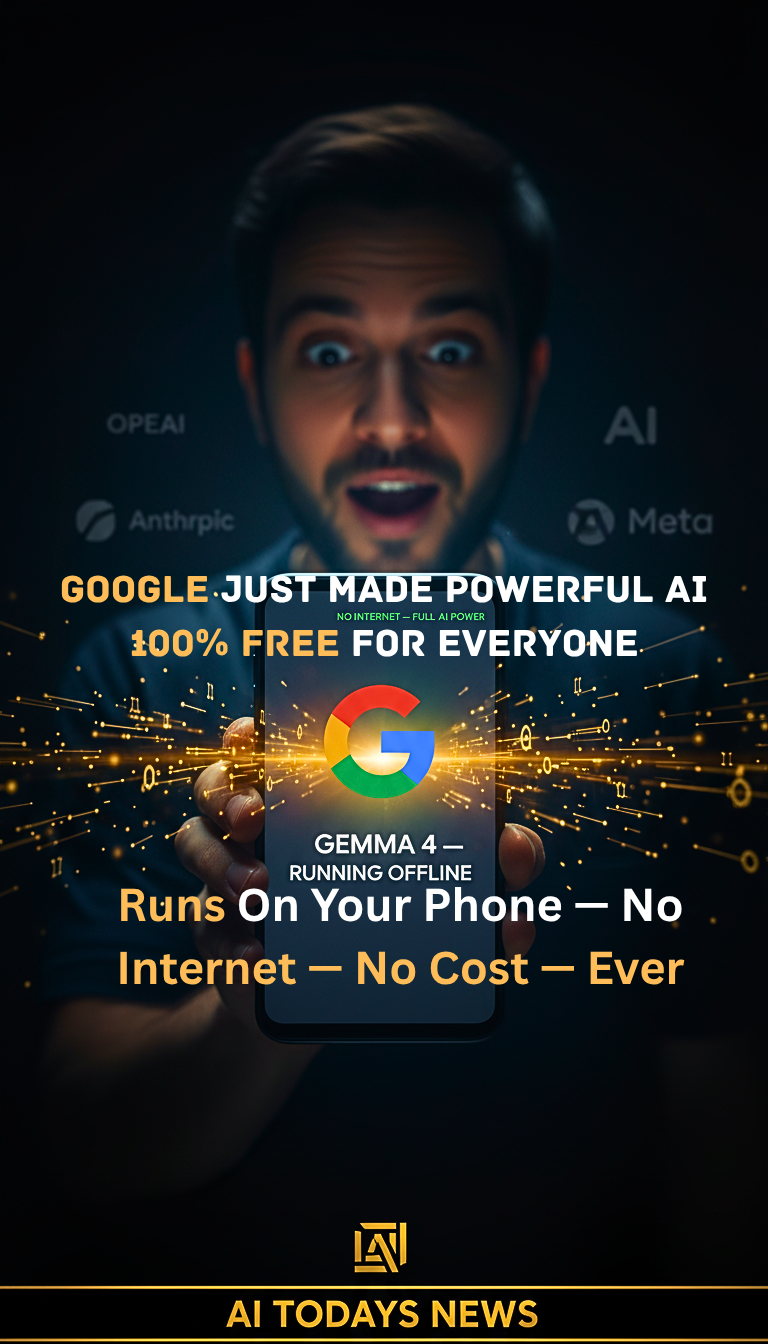 Google Gemma 4 running offline AI model on smartphone without internet connectivity