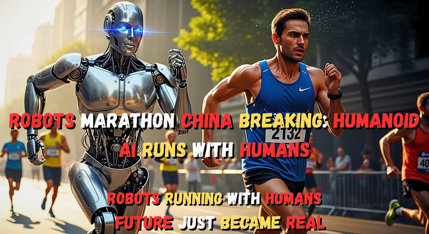 Robots Marathon humanoid AI running with humans in China