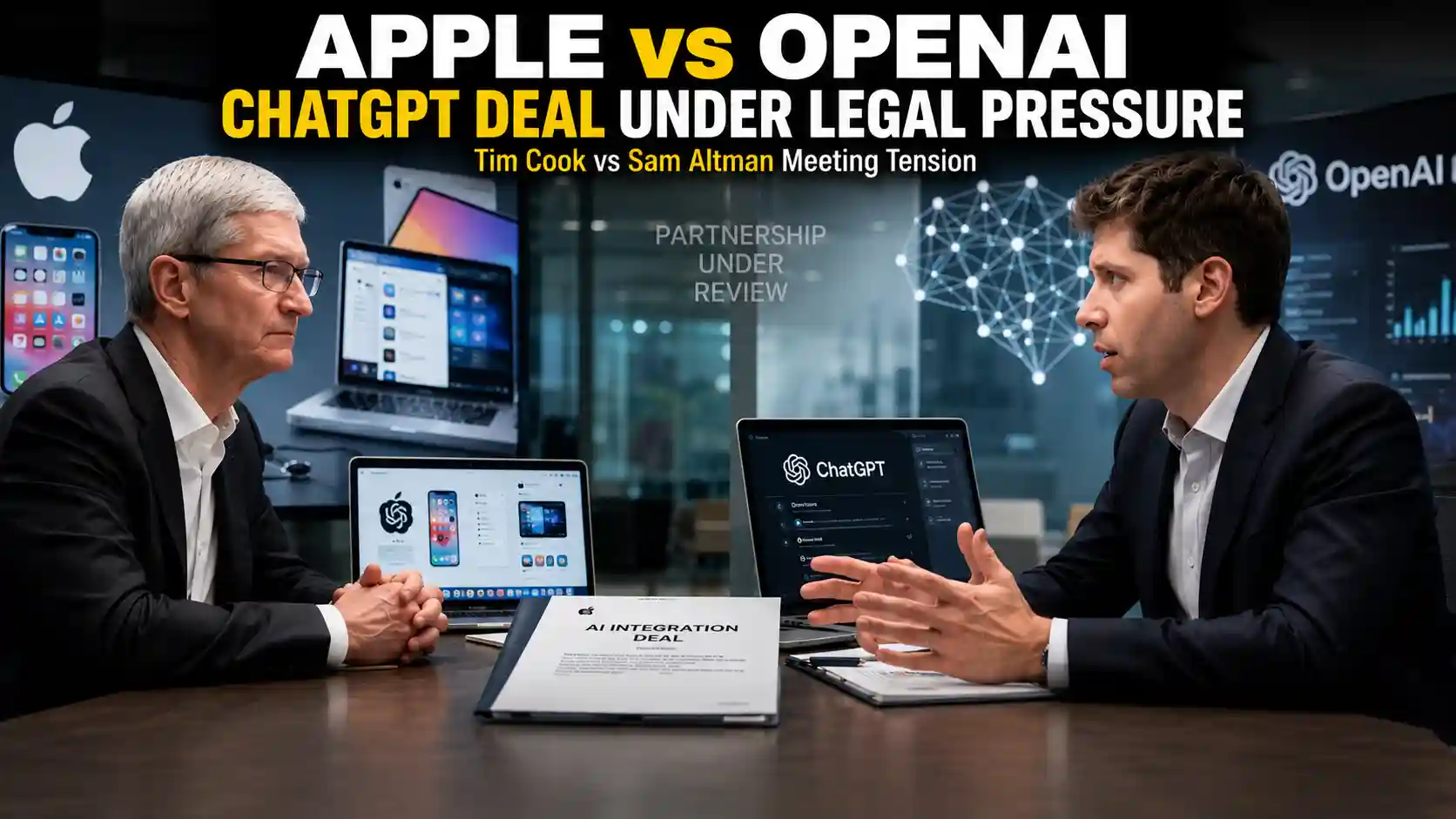 OpenAI Apple and Apple reportedly facing growing tension over ChatGPT integration deal discussions.
