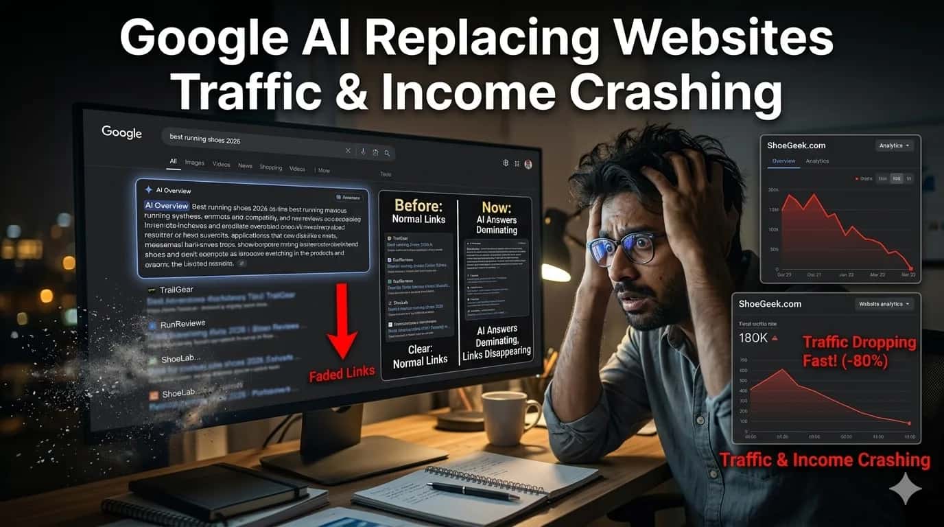 Google AI Search replacing websites causing traffic drop and publisher panic